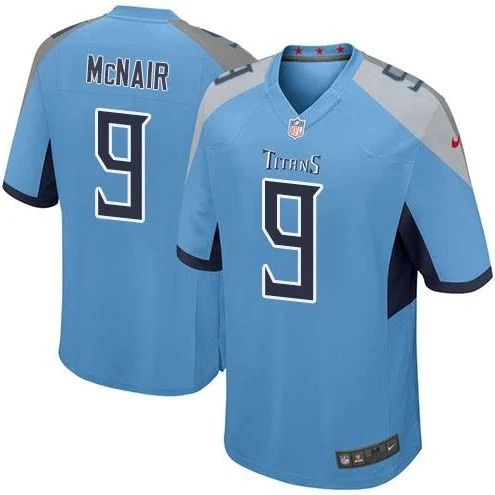 Men Tennessee Titans 9 Steve McNair Nike Light Blue Game NFL Jersey